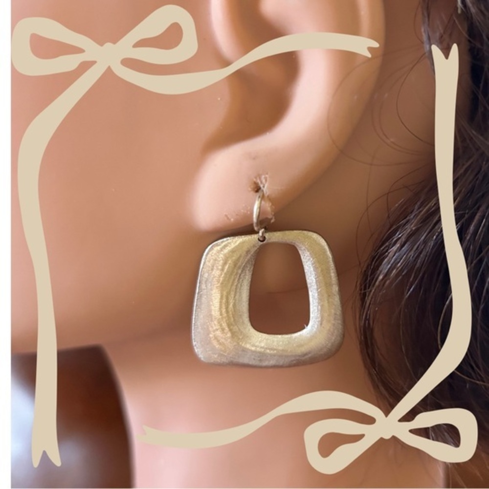 Freeform Square Modern Sterling Artisan Made Earrings
